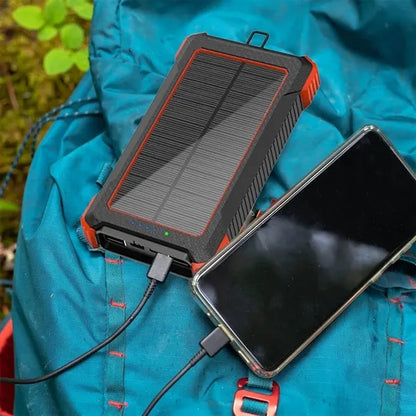 10000mAh Waterproof Solar Wireless Power Bank With LED Light
