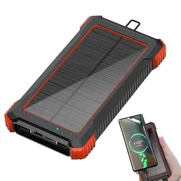 10000mAh Waterproof Solar Wireless Power Bank With LED Light