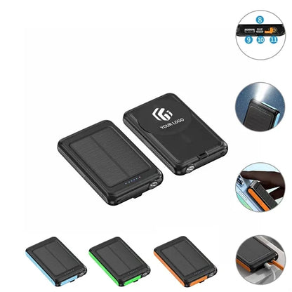 Mini 5000mAh Waterproof Solar Wireless Outdoor Power Bank
