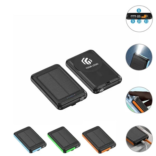 Mini 5000mAh Waterproof Solar Wireless Outdoor Power Bank