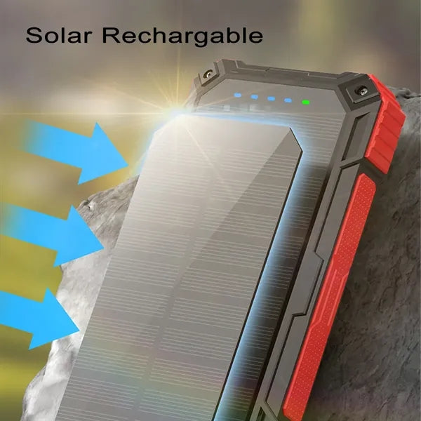20000mAh Wireless Solar Power Bank with Built-In Cables