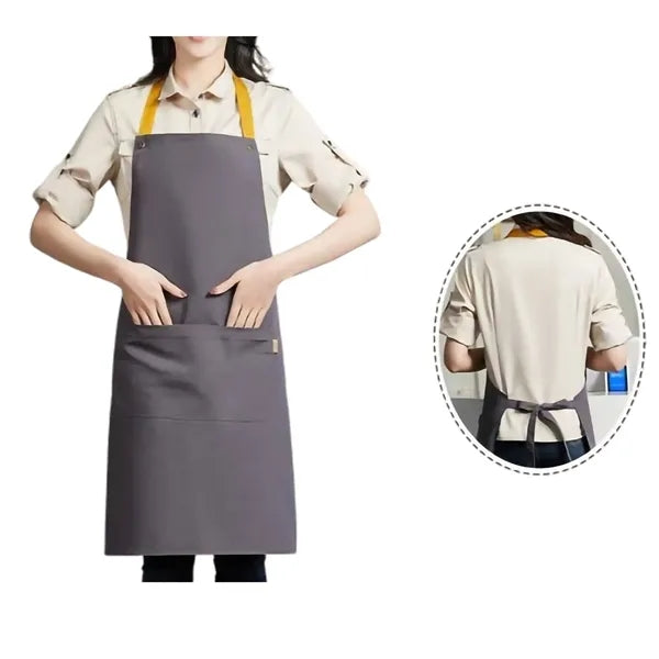 14 oz. Custom Canvas Kitchen Apron W/ 2 Front Pockets MOQ50