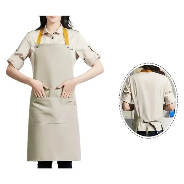 14 oz. Custom Canvas Kitchen Apron W/ 2 Front Pockets MOQ50