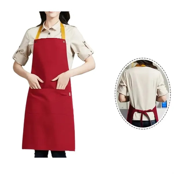 14 oz. Custom Canvas Kitchen Apron W/ 2 Front Pockets MOQ50