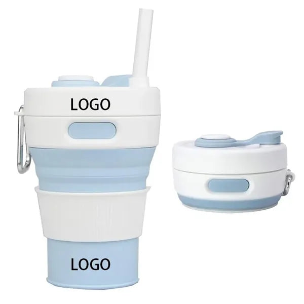 15 OZ Silicone Folding Straw Cup