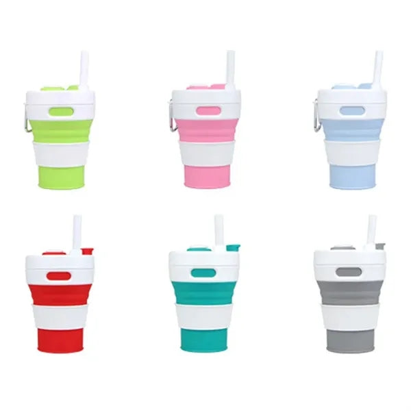 15 OZ Silicone Folding Straw Cup
