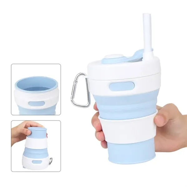 15 OZ Silicone Folding Straw Cup