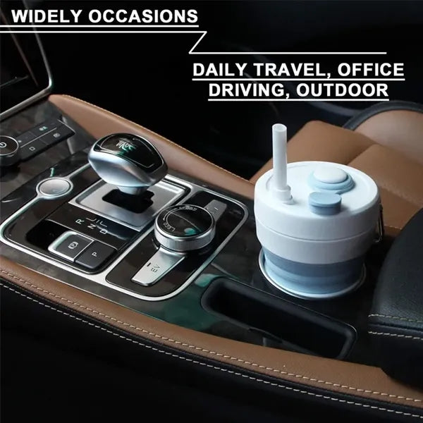 15 OZ Silicone Folding Straw Cup