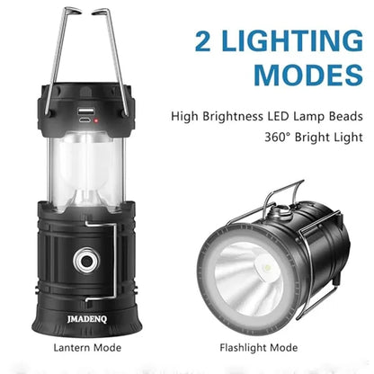 Folding Portable LED Horse Lantern Camping Solar USB