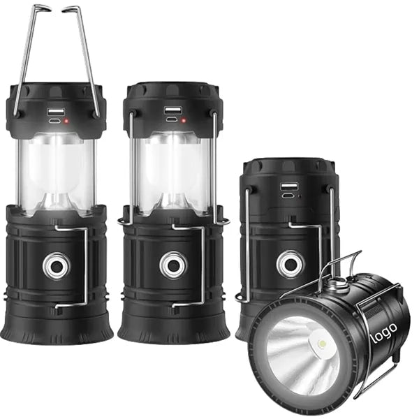 Folding Portable LED Horse Lantern Camping Solar USB