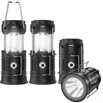 Folding Portable LED Horse Lantern Camping Solar USB