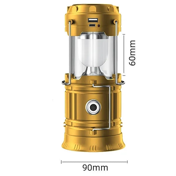 Folding Portable LED Horse Lantern Camping Solar USB