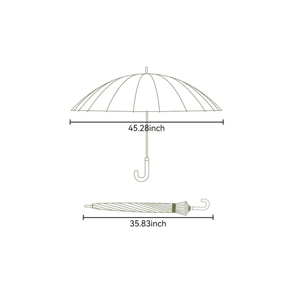 Large Durable J Stick Handle Easy Grip Auto Open Umbrella