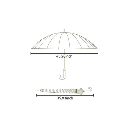 Large Durable J Stick Handle Easy Grip Auto Open Umbrella