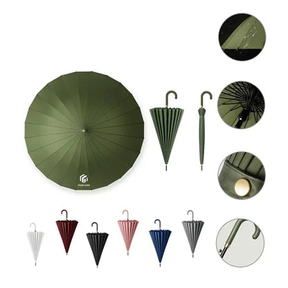 Large Durable J Stick Handle Easy Grip Auto Open Umbrella