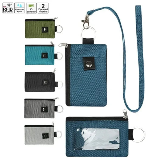 RFID Minimalist Wallet with ID Window and Lanyard