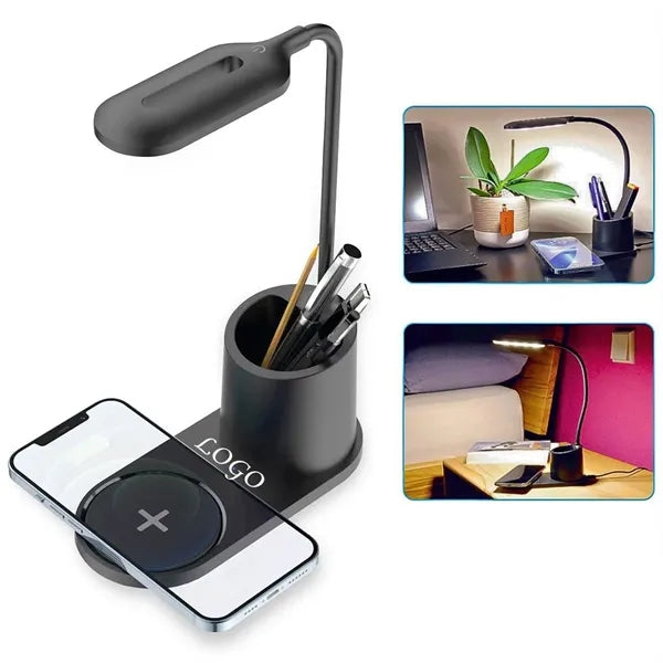 Desk Lamp with Wireless Charger with Pen Holder