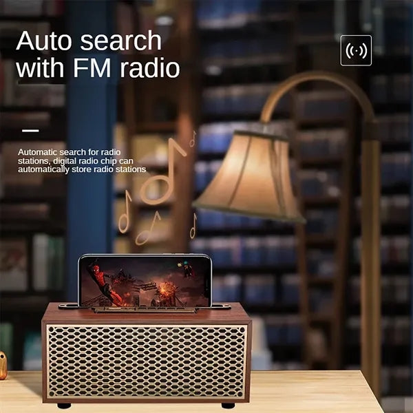 Portable Wireless Wood Retro TWS Desktop Bluetooth Speaker
