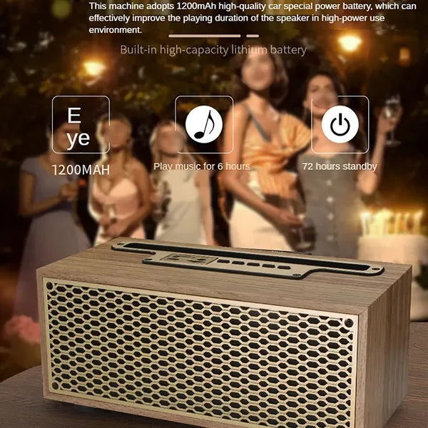 Portable Wireless Wood Retro TWS Desktop Bluetooth Speaker