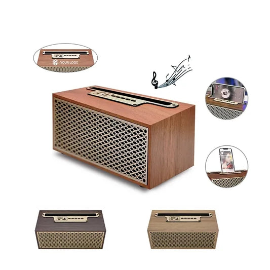 Portable Wireless Wood Retro TWS Desktop Bluetooth Speaker