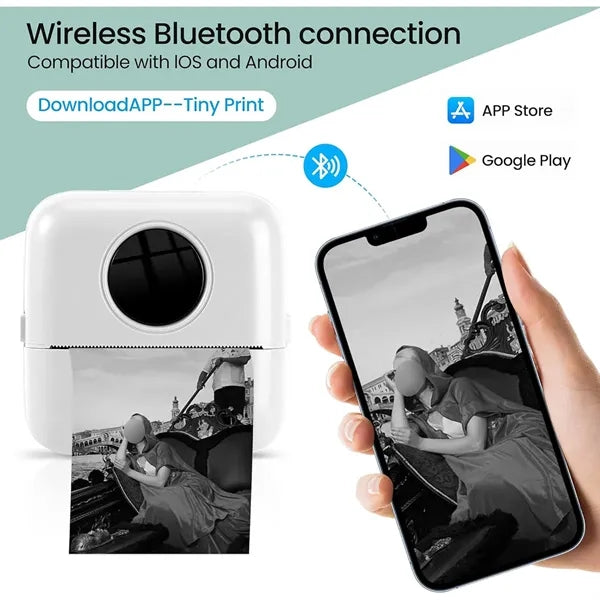 Mini Multi-function Inkless Sticker Photo Thermal Printer