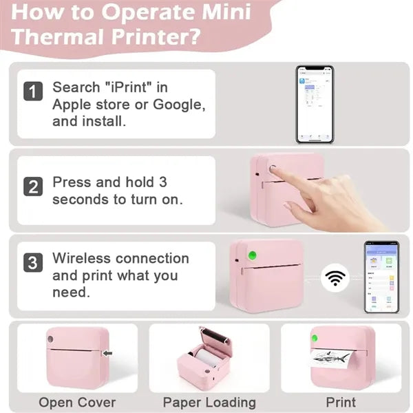 Portable Multi-function Bluetooth Thermal Photo Mini Printer