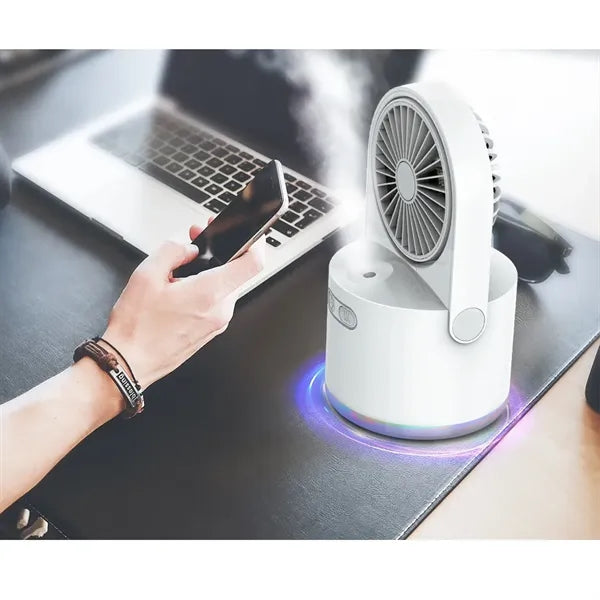 Small Personal Misting Fan with LED Night Light