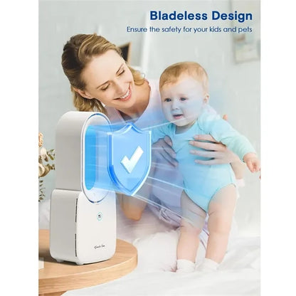 Portable Bladeless Fan with Touch Control LED Light