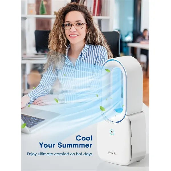 Portable Bladeless Fan with Touch Control LED Light