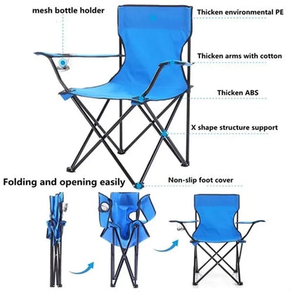 Portable Folding Chair with Arm Rest Cup Holder