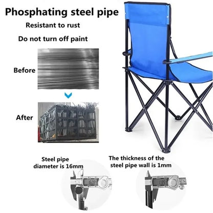 Portable Folding Chair with Arm Rest Cup Holder