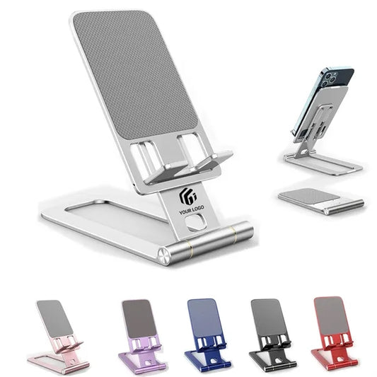 Metal foldable retractable thin desktop mobile phone stand
