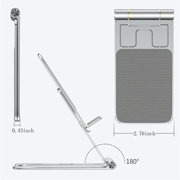 Metal foldable retractable thin desktop mobile phone stand
