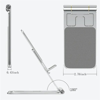 Metal foldable retractable thin desktop mobile phone stand