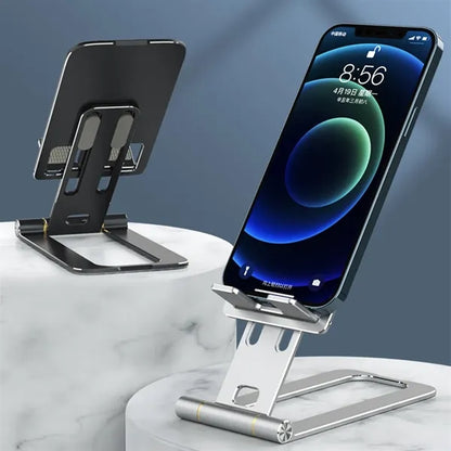 Metal foldable retractable thin desktop mobile phone stand