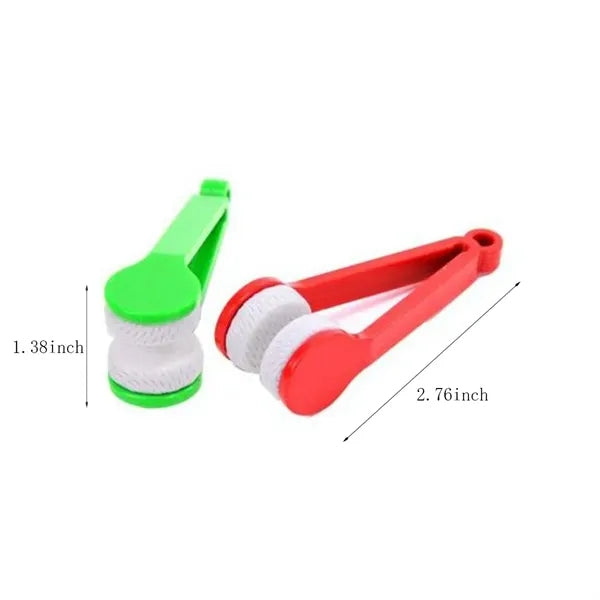 Portable practical double-sided eyeglasses cleaning brush
