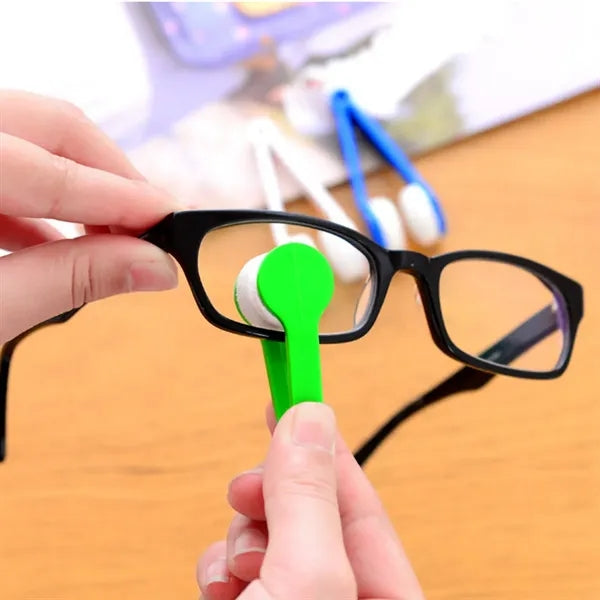 Portable practical double-sided eyeglasses cleaning brush