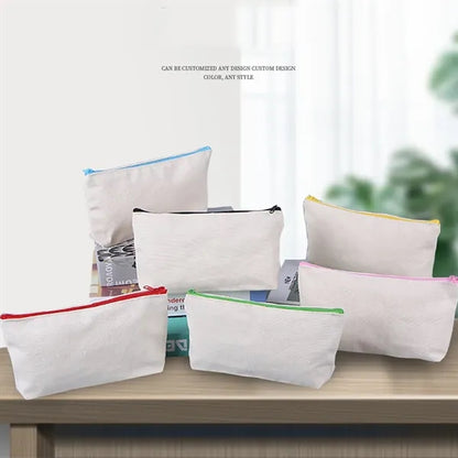 Multifunctional zipper canvas stationery cosmetic bag