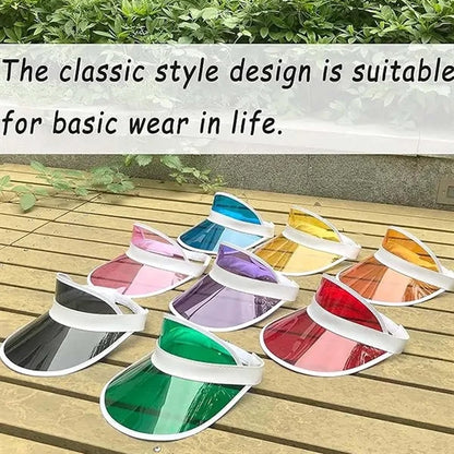 Retro Clear Colorful Tourist Beach Tennis Golf Sun Visor Hat