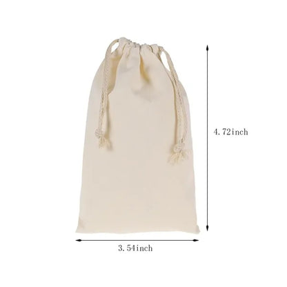 Portable durable customizable storage drawstring canvas bag