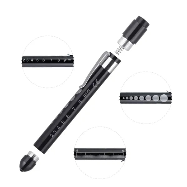 First Aid LED Flashlight Stick W/ Pupil Gauge - Medical Use