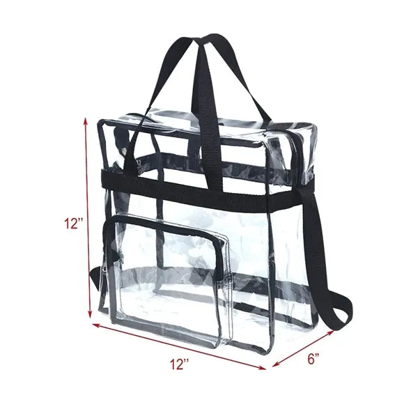 Large capacity stadium approved clear crossbody  tote bag
