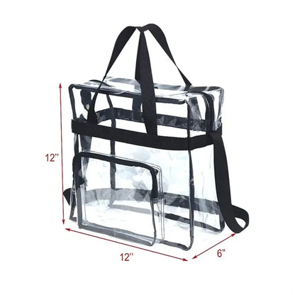 Large capacity stadium approved clear crossbody  tote bag