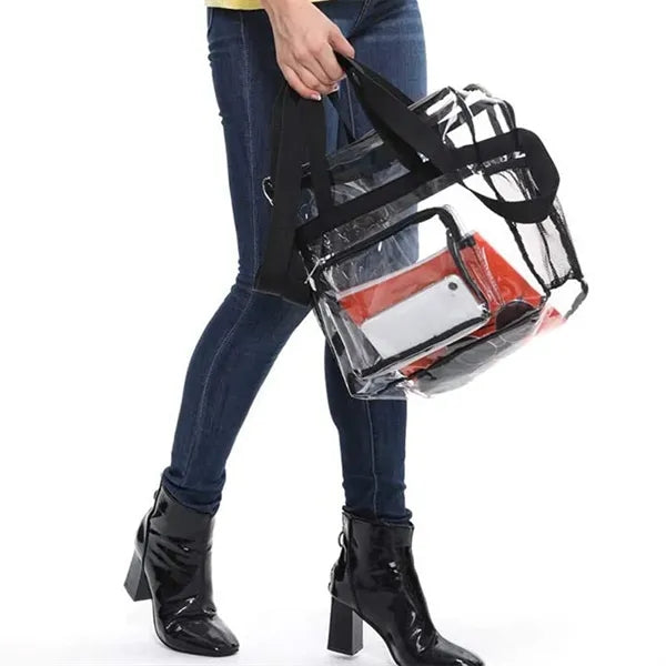 Large capacity stadium approved clear crossbody  tote bag