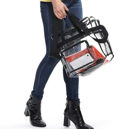 Large capacity stadium approved clear crossbody  tote bag