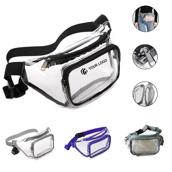 Portable unisex waterproof stadium approved clear waist bag