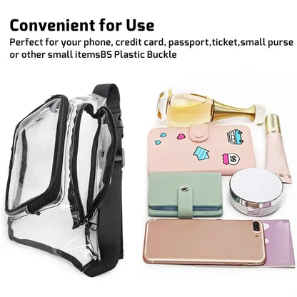 Portable unisex waterproof stadium approved clear waist bag