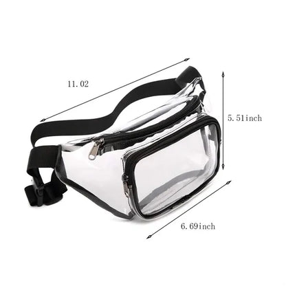 Portable unisex waterproof stadium approved clear waist bag