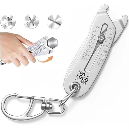Precise Tool Nut Thread And Bolt Head Size Checker Keychain