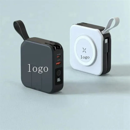Magnetic wireless power bank 5-in-1 10000mah comes wire pin